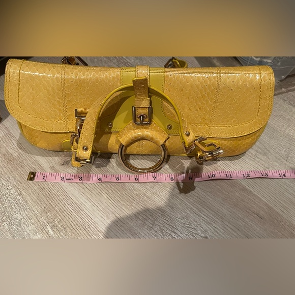 Vintage rare yellow Dolce&Gabbana python skin shoulder bag - Picture 7 of 7